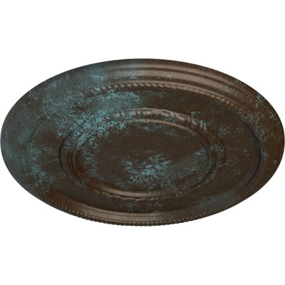Endurathane Federal Roped Large Ceiling Medallion, 17 3/8"OD x 1 1/8"P (Fits Canopies up to 7 3/4"), Hand-Painted Bronze Blue Patina Finish