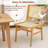 Rattan Dining Chair With Natural Cane Woven Backrest & Seat & Teak Wood Frame-1649068337