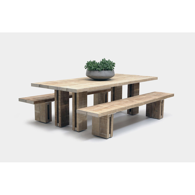 Occidental Outdoor Dining Bench, 18" H x 144" W x 16" D