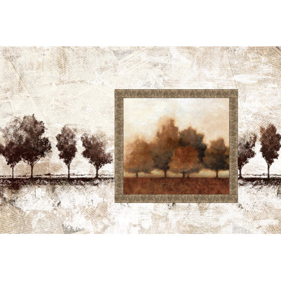 Brown Trees Framed - Wrapped Canvas Painting