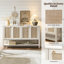 Buffet en rotin - rangement à 4 portes avec tablettes réglables, console Boho pour la cuisine ou le couloir-1385583369