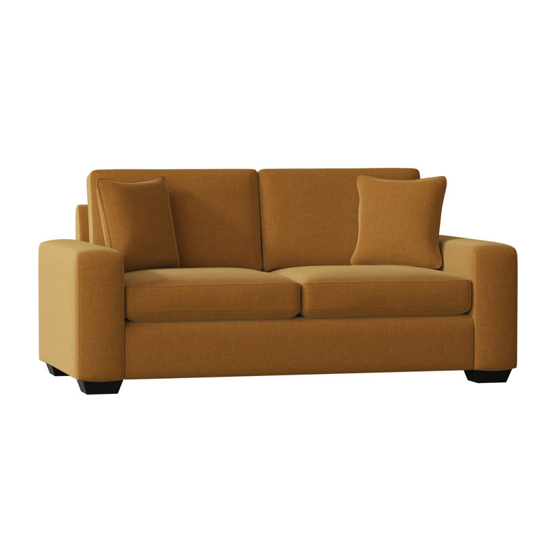 Anastase 79'' Upholstered Sofa, Espresso, Entice Honey