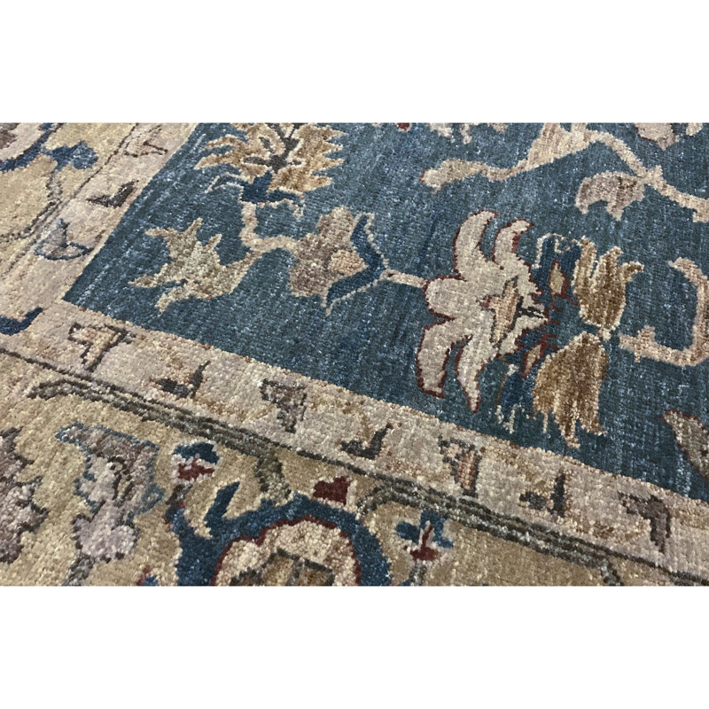 Ziegler Wool Oriental Area Rug in Blue/Beige/Green