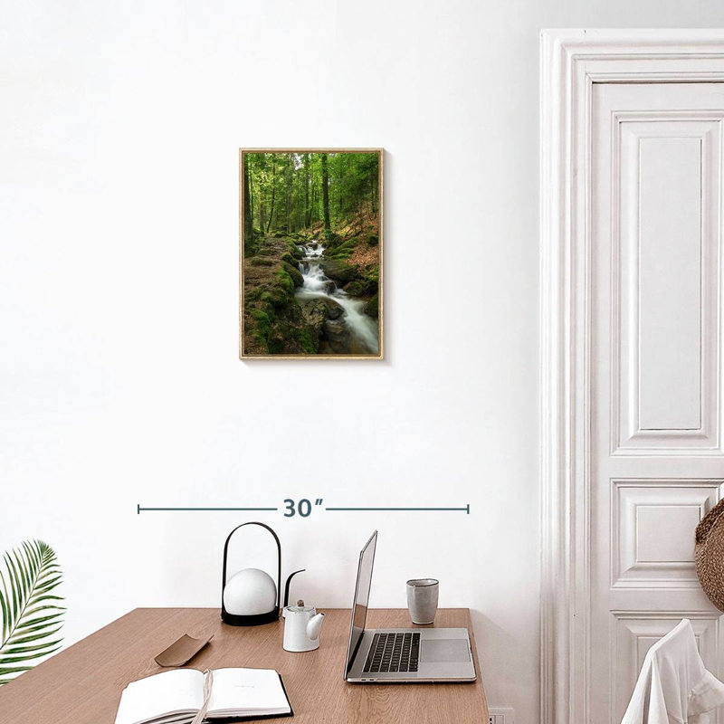 Buhl Forest Stream, Floating Frame Natural Wood, 13" x 19"