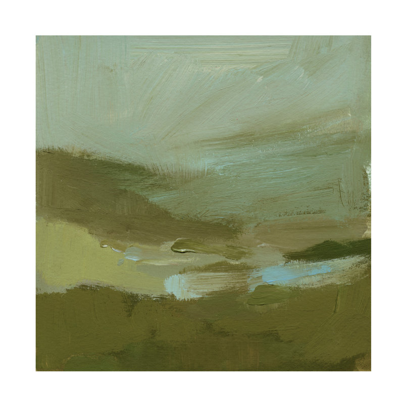 Art mural sur toile tendue - "Verdigris Mist" de Victoria Barnes pour décoration de salon, de chambre à coucher ou de bureau - 14 x 14