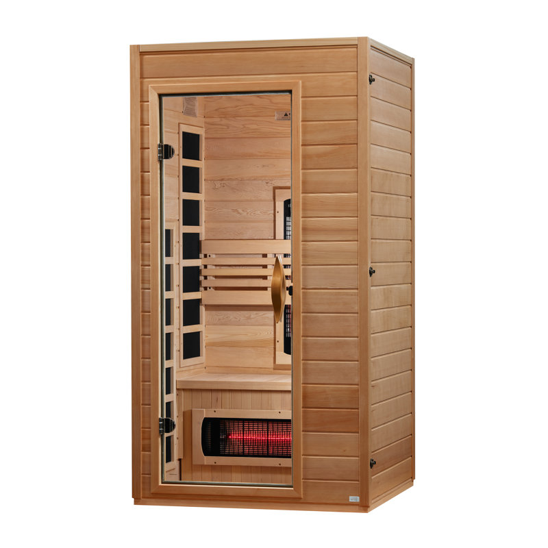 Dynamic Saunas Martin 1-2 Person Full Spectrum Near Zero Emf FAR IR Sauna in Canadian Hemlock