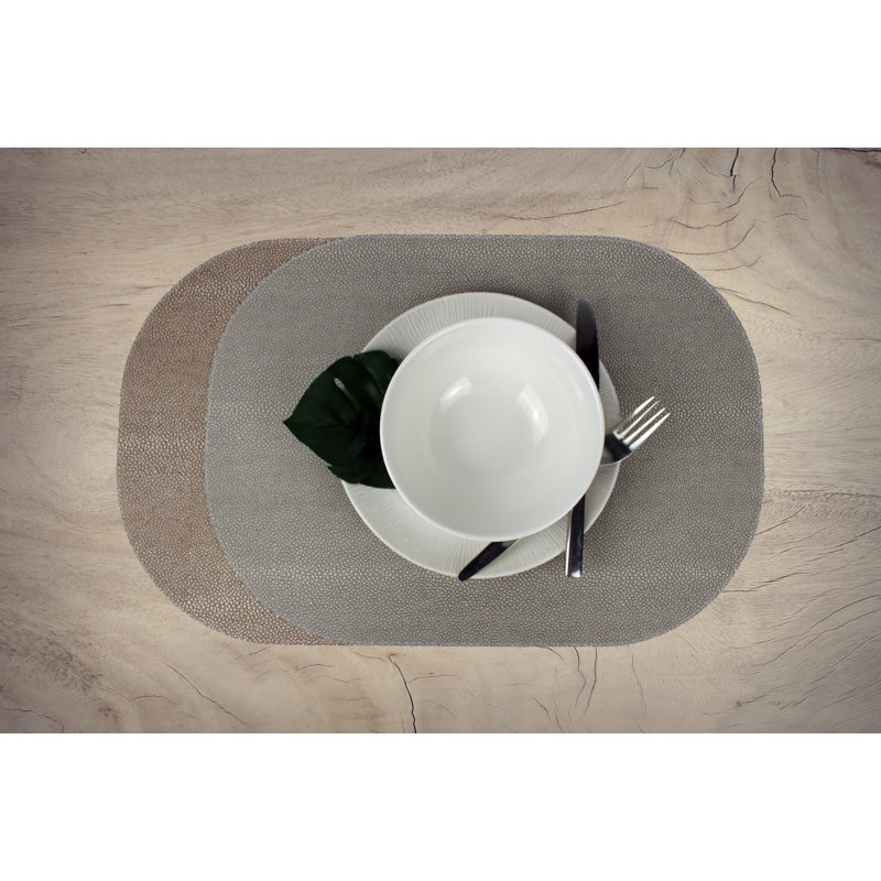 Maranto Animal Print Oval Placemat, Grey/Brown
