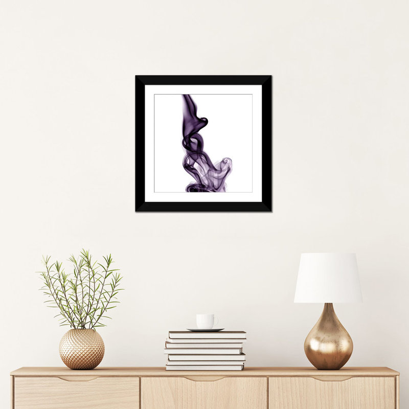 «Smoke VII», impression sur toile, Papier beaux-arts encadré noir, H 3 po x l 16 po x P 16 po, Blanc