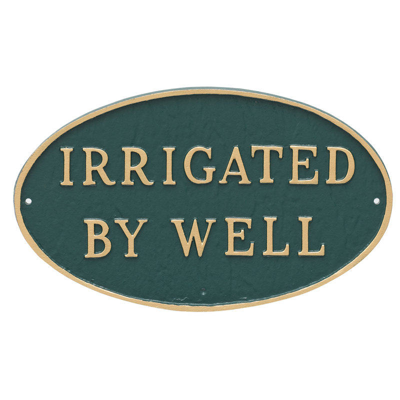Garden Plaque, Hunter Green/Gold, 8.5" H x 13" W x 0.25" D