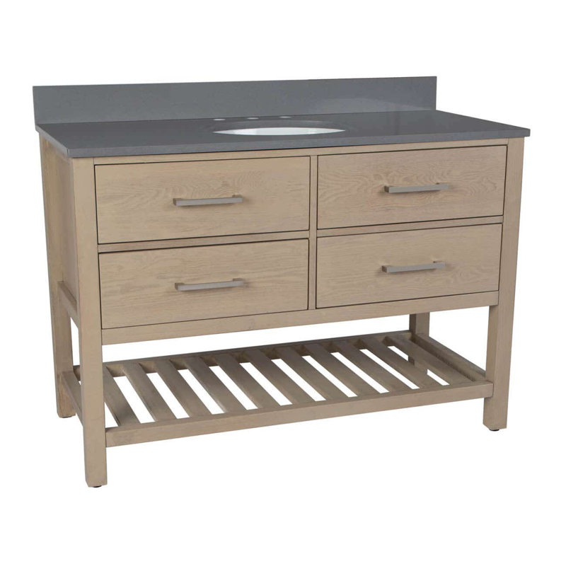 Ensemble de meuble-lavabo double l 48 po x P 22 po x H 34 po, Chêne clair