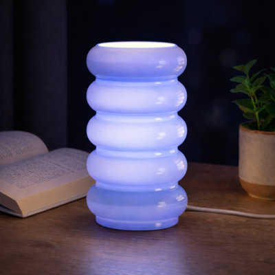 5-Tier Stacked Bubble Opal Glass Table Lamp with Dimmer & Color Temperature Control