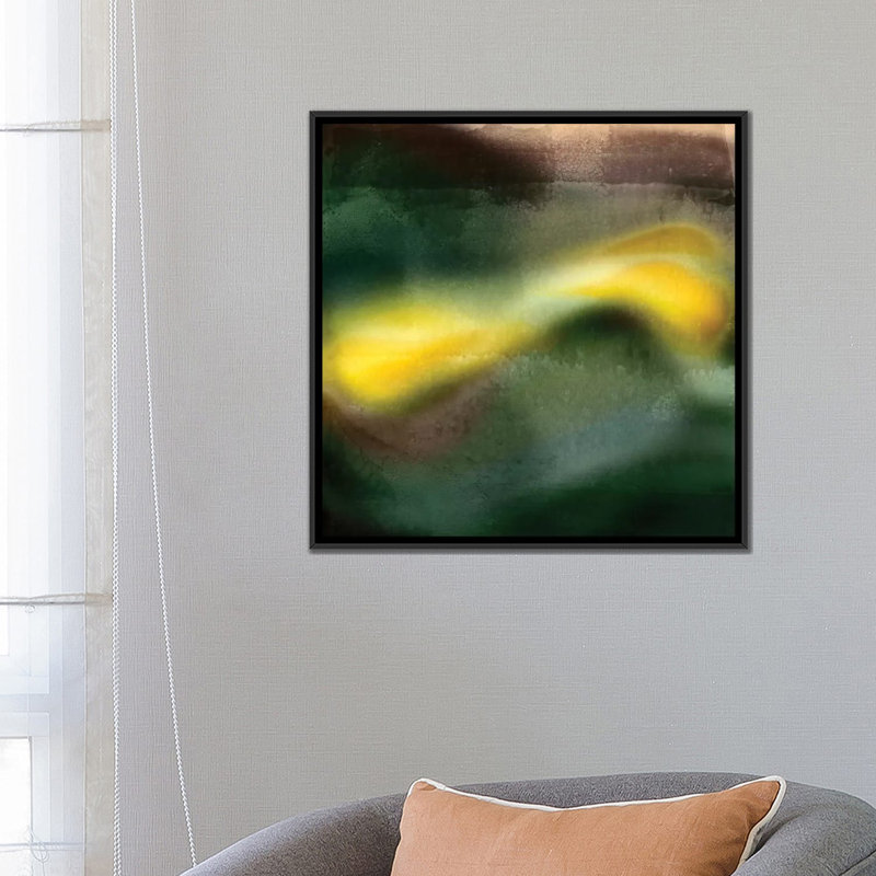 « woosh ii », impression sur toile, H 18 po x l 18 po x P 1,5 po, Toile avec cadre noir, Pas de tapis