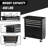 Rolling 4 Tool Chest - Strong Steel For Organizing Tools In Garages, Warehouses, Workshops, Repair Shops Black Color Cabinet Suitable