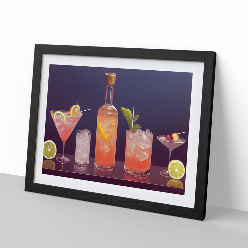 Modern Cocktail Vol.4 - Framed Print, Black, 46cm H x 64cm W x 2cm D