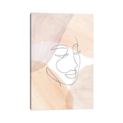 Line Art Face by Whales Way - Print on Canvas