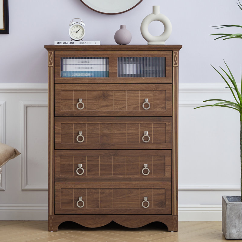  Alesha 5-Drawer Dresser (31.5" W), Brown