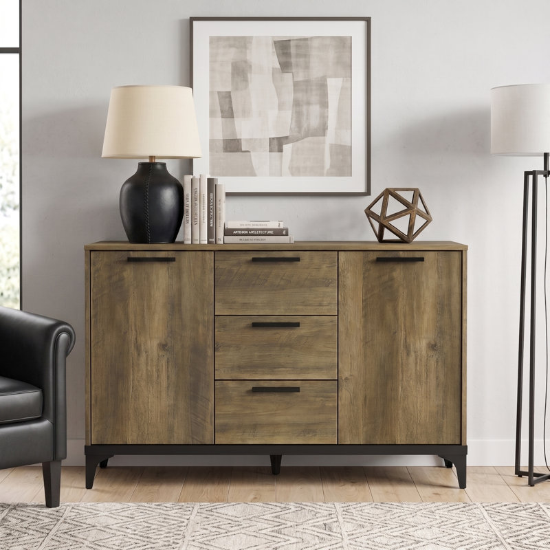Laurence 2 Door 3 Drawer Sideboard, Knotty Oak