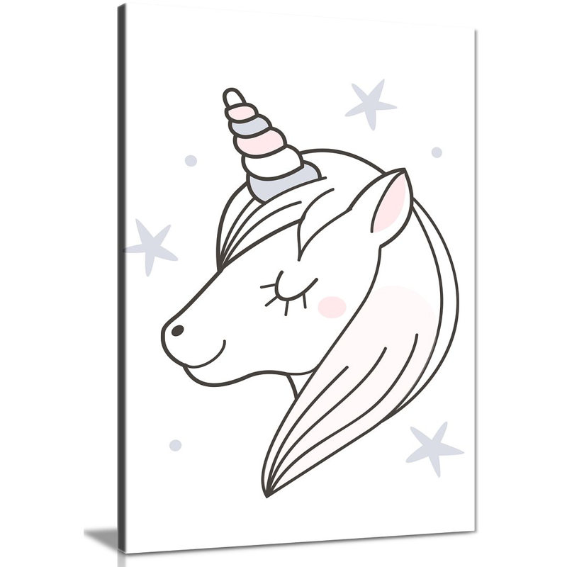 Pastel Magical Unicorn - Wrapped Canvas Print, 31cm H x 20cm W