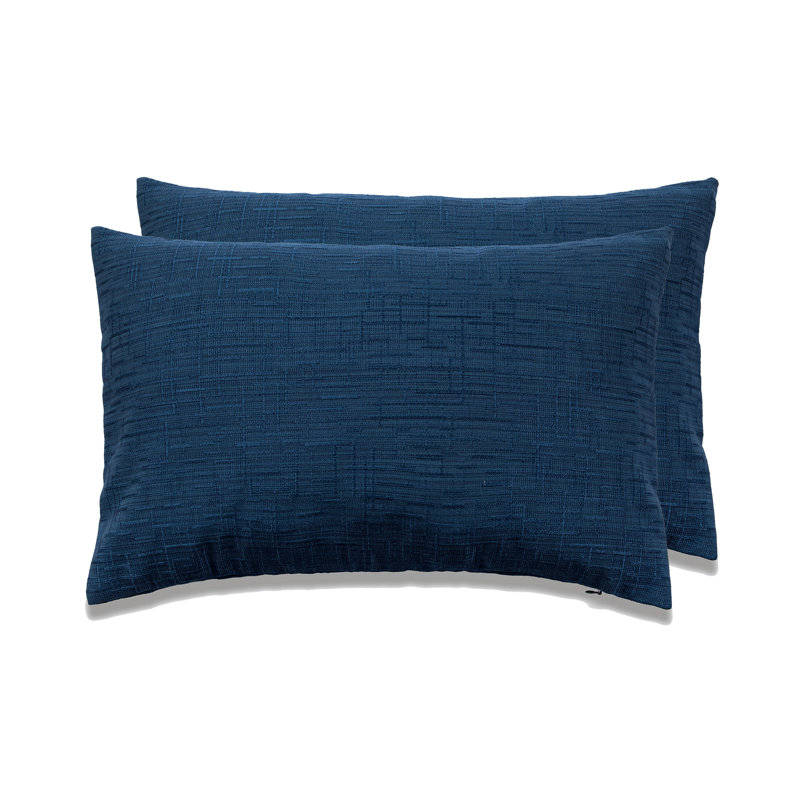 SEATTLE SOLID Cotton Blend Reversible Throw Pillow, Navy