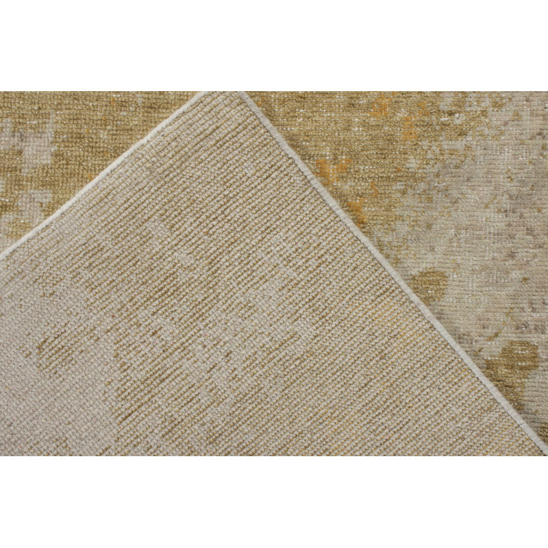 Distressed Homage Hand Knotted Wool Abstract Area Rug, Rectangle 9' x 12'