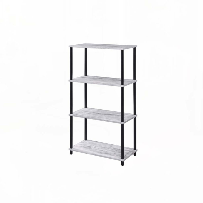 Nypho Antique White & Black Finish Bookshelf, Antique White