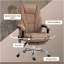 Chaise de bureau de massage inclinable chauffante avec hauteur réglable et repose-pieds, brun-1897280772
