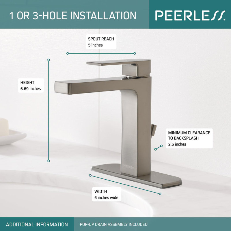 Peerless Xander P1519LF-TP Single Handle Bathroom Faucet – Chrome Finish