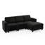 Canapé convertible 87 po en chenille avec porte-gobelets intégrés, canapé modulaire en L avec repose-pieds amovible pour le salon, un appartement-909886700