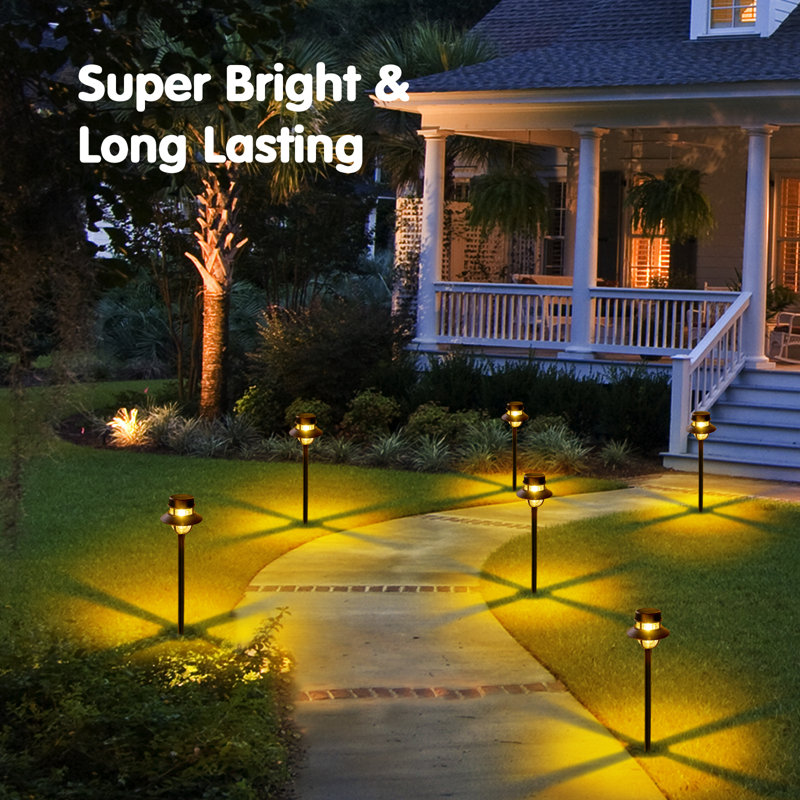Brushed Nickel Low Voltage Solar Powered Integrated LED Pathway Light Pack