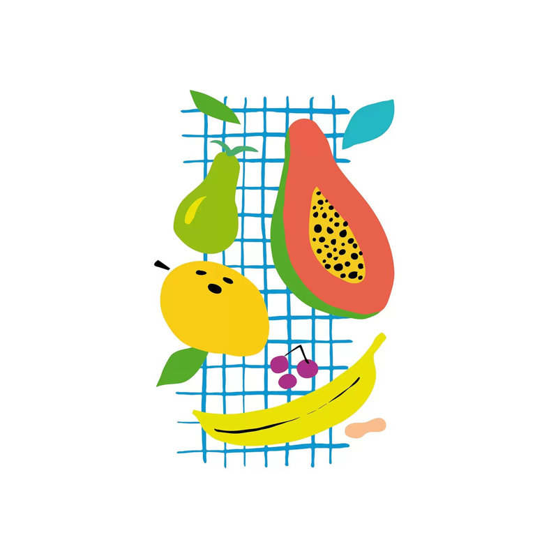 Tropical Fruits by Nouveau Prints - Wrapped Canvas Gallery-Wrapped Canvas Giclée, 30.48 cm H x 45.72 cm W