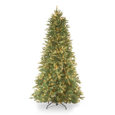 Adneta Slim Flocked 12' Pre-Lit Fir Christmas Tree
