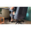 Chaise de bureau ergonomique moderne à dossier moyen, chaise de bureau Criss Cross réglable, 300 lb -1491927466