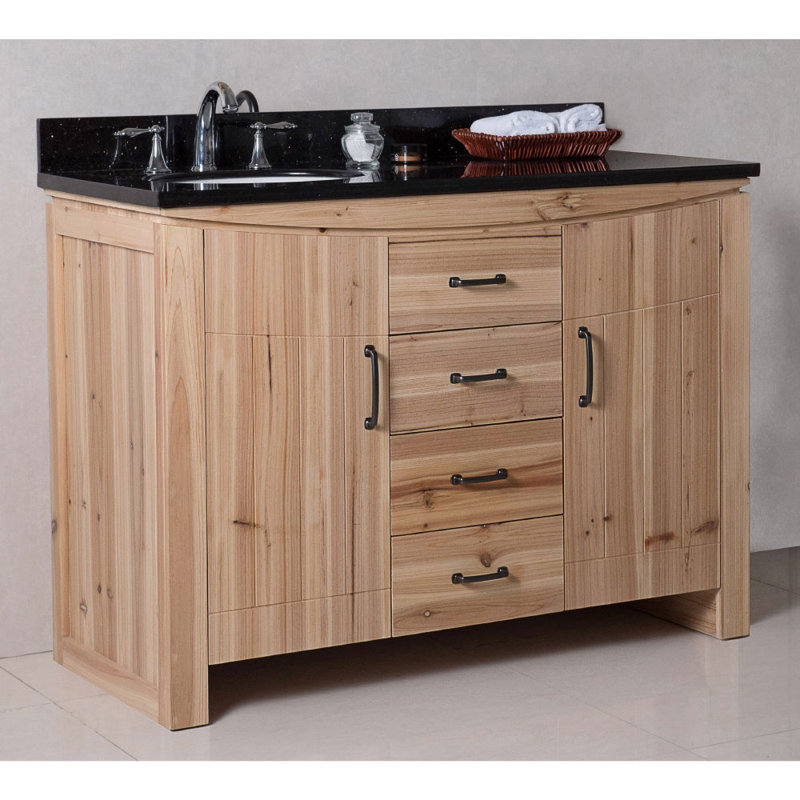 Ensemble de meuble-lavabo simple 48 po Ishani, Noir