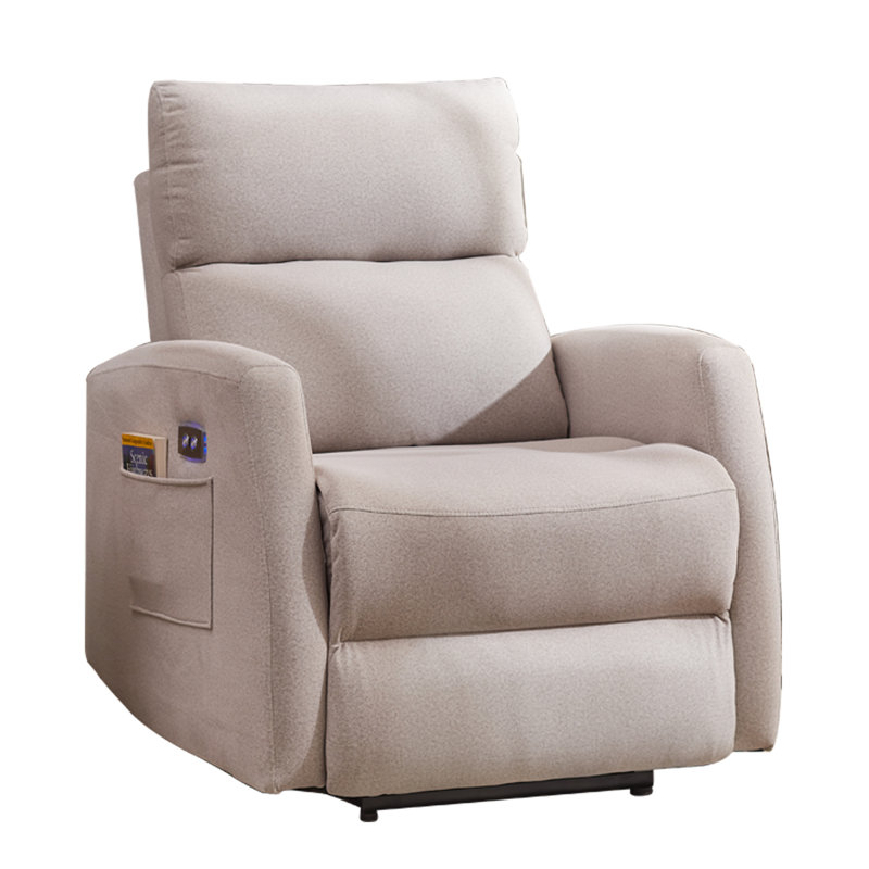 Fauteuil inclinable électrique rembourré, Microfibre grise