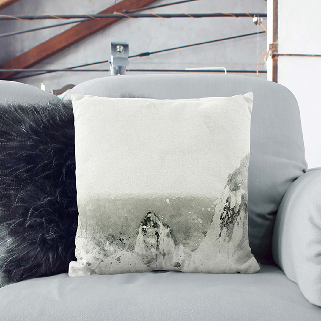 Coastline in Zante Greece in Abstract Cushion with Filling