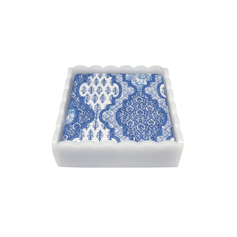 Ensemble de boîtes à serviettes Provençal, Bleu / blanc