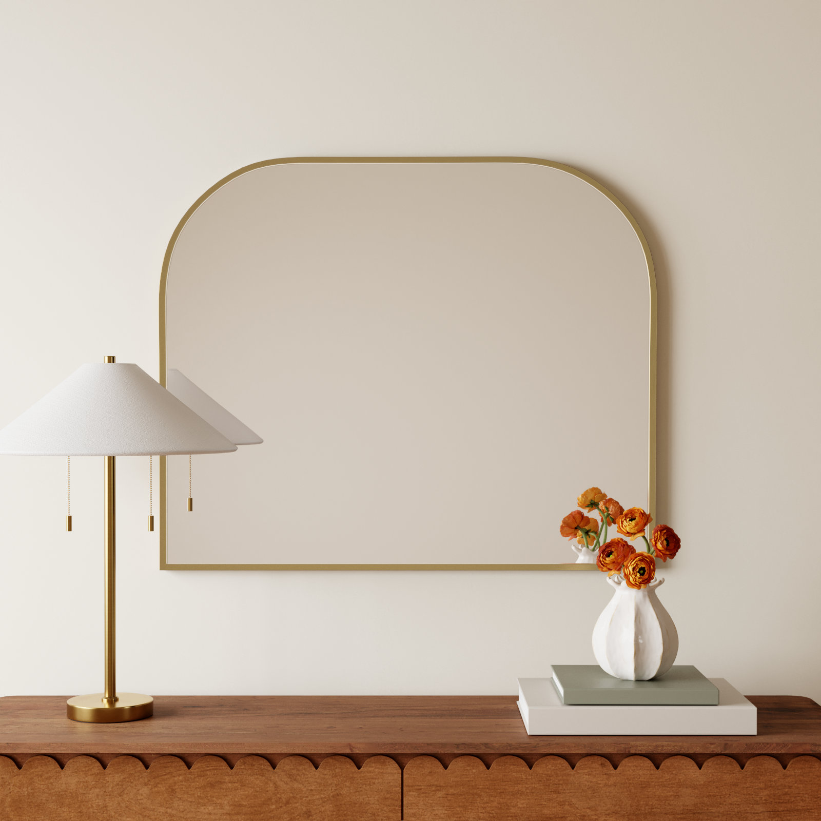 Sabine Accent Mirror, Brass, 30" x 36"