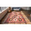 Flatweave Wool Geometric Area Rug in Pink