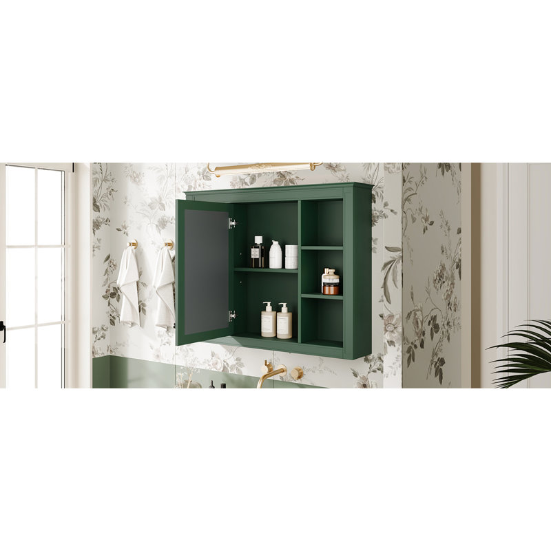 Armoire de salle de bain moderne 35 po x 27,5 po - Miroir mural avec compartiment de rangement supplémentaire