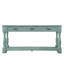 Console en bois de 160 cm de long avec 3 tiroirs et 1 tablette du bas pour l'entrée ou le couloir. Montage facile. Table d'appoint extra-épaisse (bleu rétro).-901178290