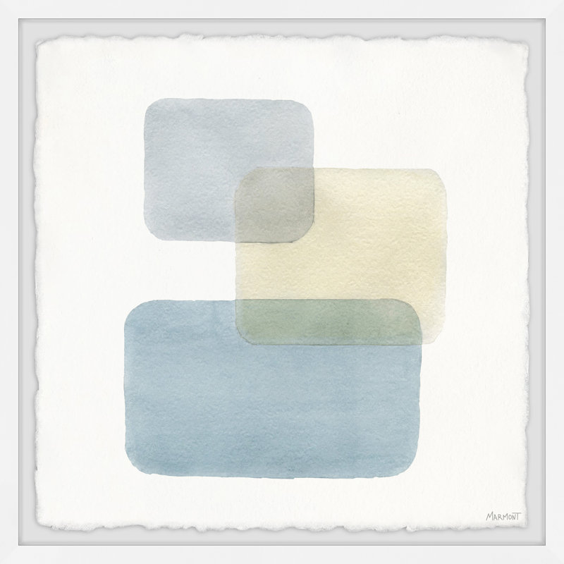 Indigo Patch - Single Picture Frame Painting, 41cm H x 41cm W x 3.81cm D
