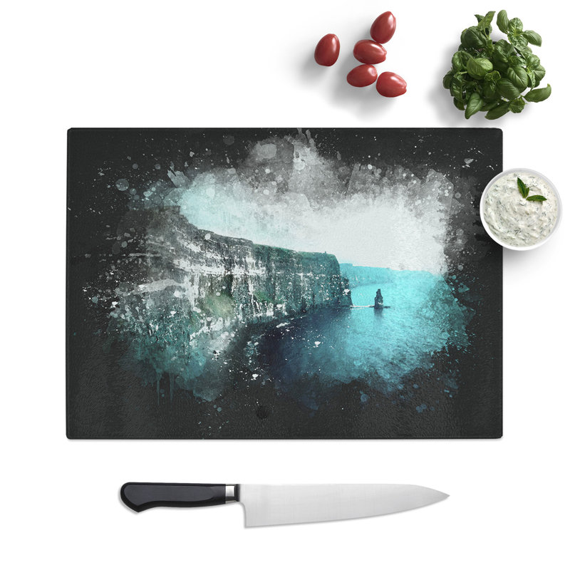 Tempered Glass Cliffs of Moher in County Clare Chopping Board, 20 cm x 28.5 cm