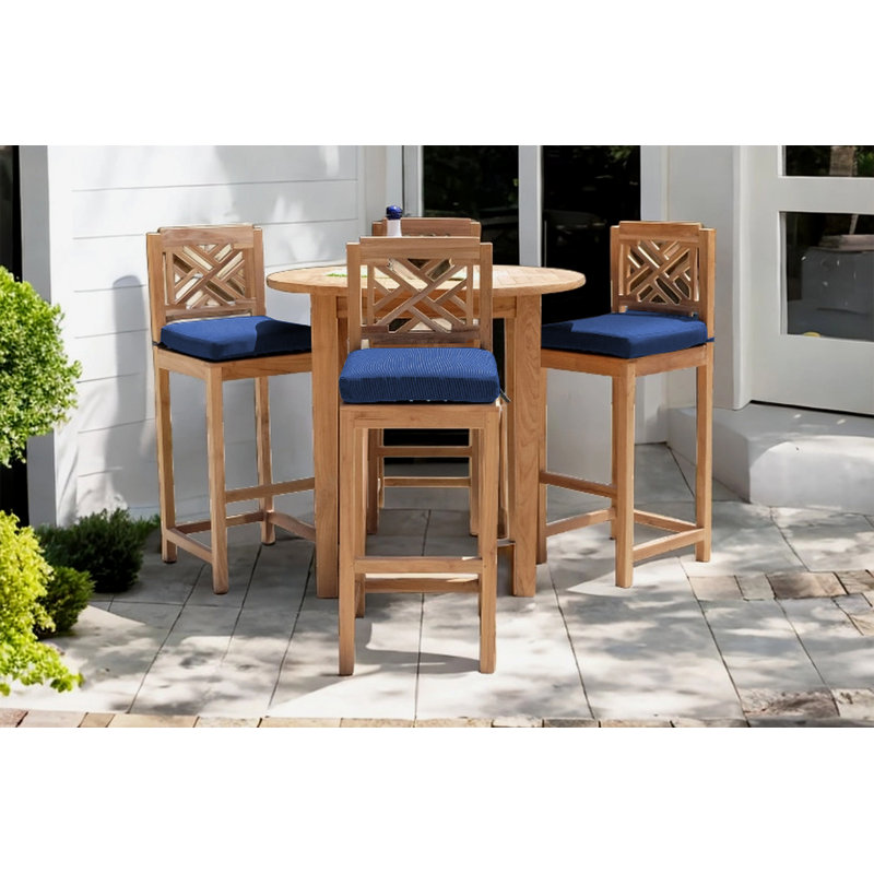 Monterey Solid Wood Bar Set with Stools, Sapphire