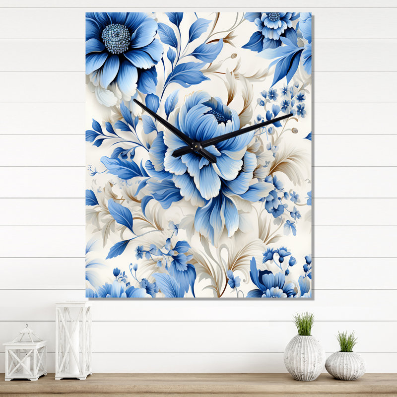Janmichael - Horloge murale moderne florale, Moyen