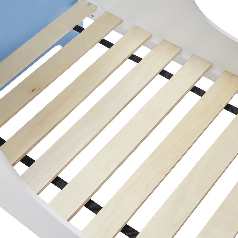 Two Tone Toddler Bed, White/Blue