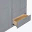 Grand lit escamotable mural avec armoire supérieure, tablettes et garde-robe, conception pliable peu encombrante-1590240630
