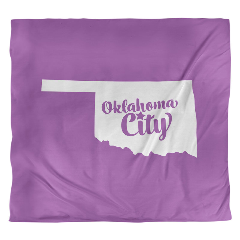 Housse de couette oklahoma city oklahoma, Housse de couette pour très grand lit, Violet, Microfibre