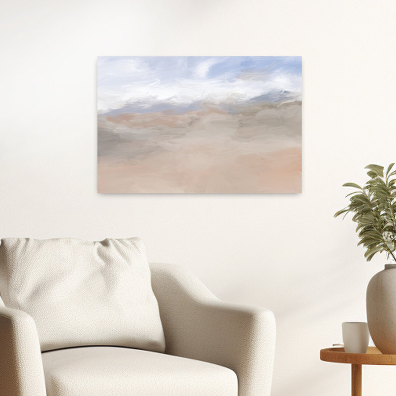 «An Evening In Great Sands», art abstrait de paysage côtier, H 24 po x l 16 po