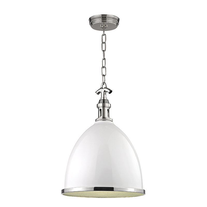 Viceroy 1 Light Pendant, Black/Polished Nickel, 17.75" H x 12.75" W x 12.75" D, Polished Nickel