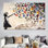 Reproduction d'art sur toile imprimée: Modern Banksy Girl Butterfly Decor, 1P BlackFramedCanves